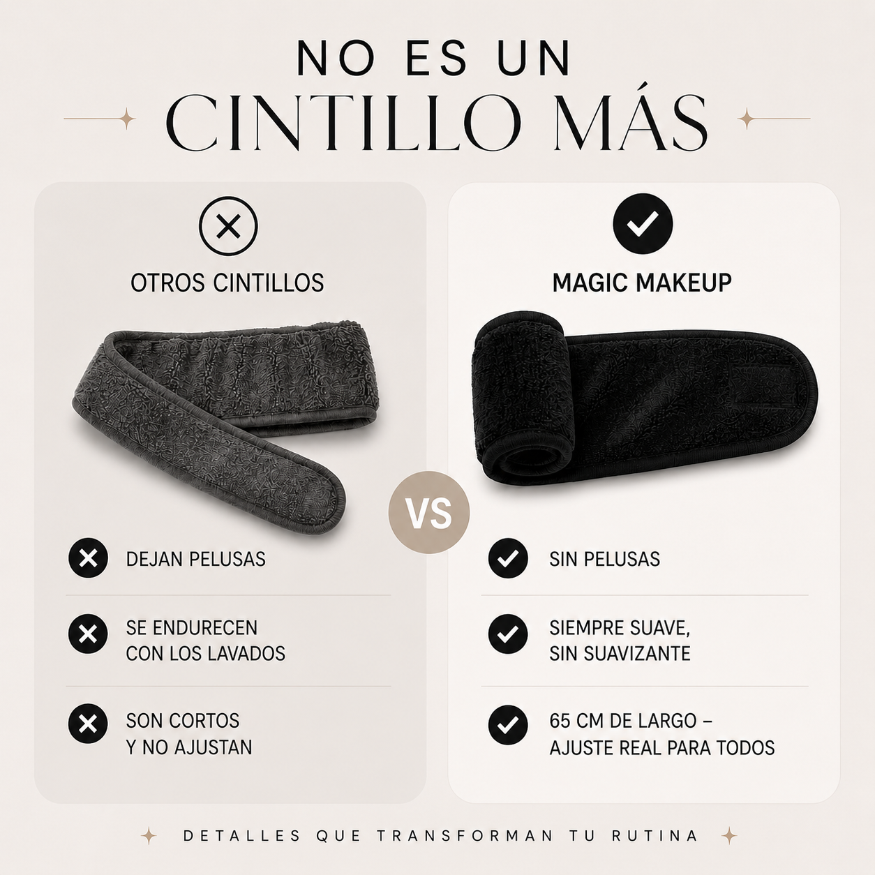 NUEVO! Cintillo ajustable para skincare y maquillaje
