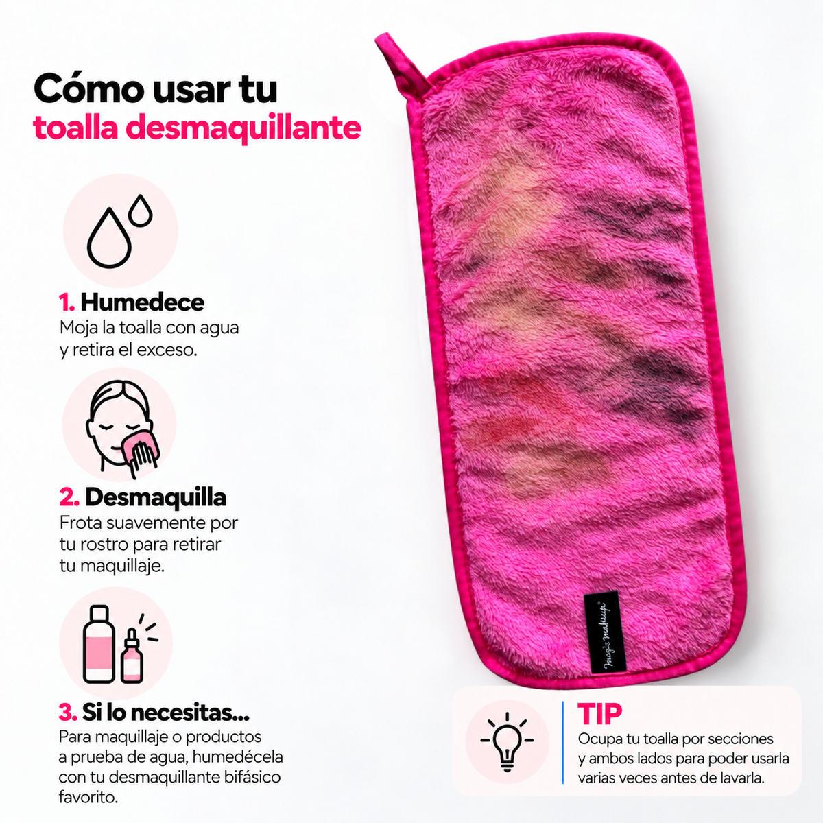Toalla desmaquillante reutilizable