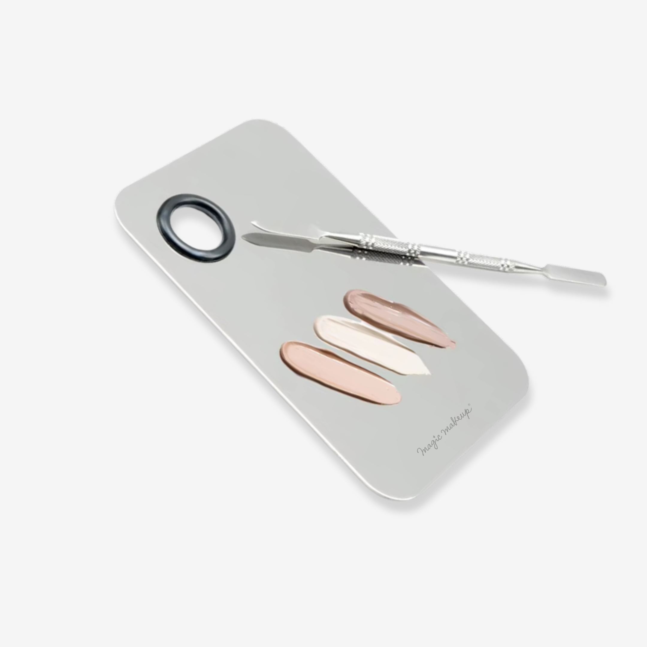 Paleta mezcladora con espátula magic makeup