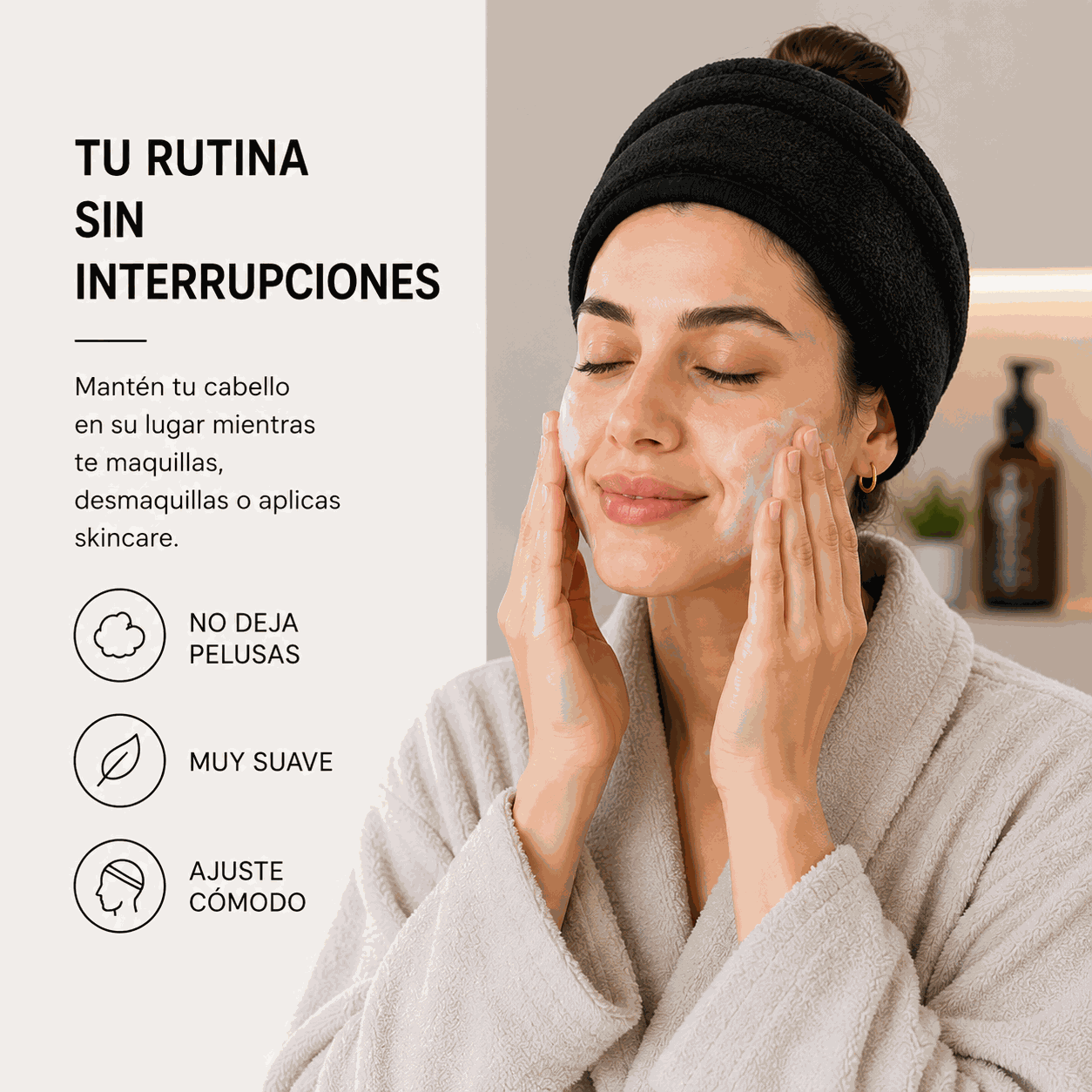 NUEVO! Cintillo ajustable para skincare y maquillaje