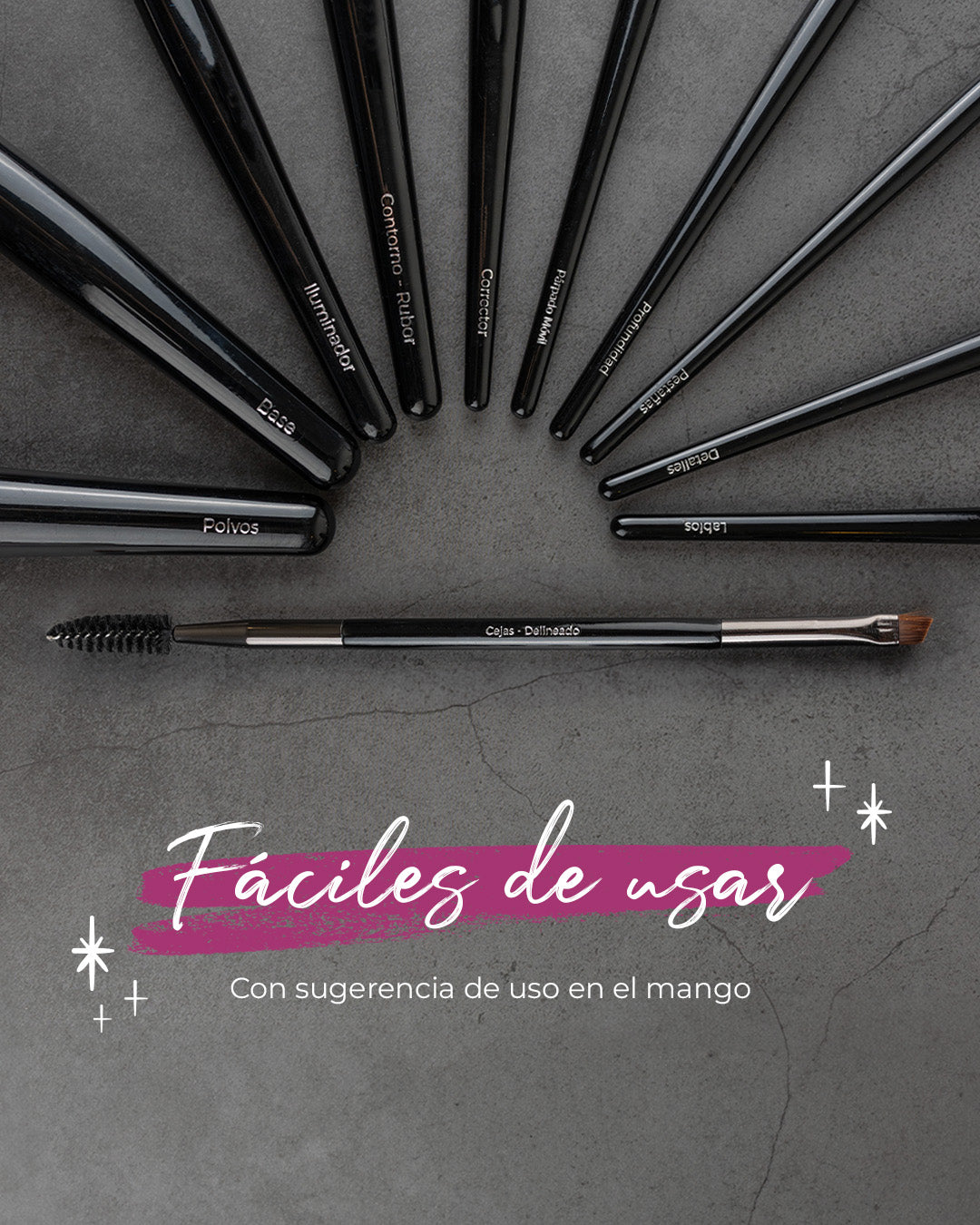 Set de brochas OH! MY BRUSH (ojos, labios y cejas)