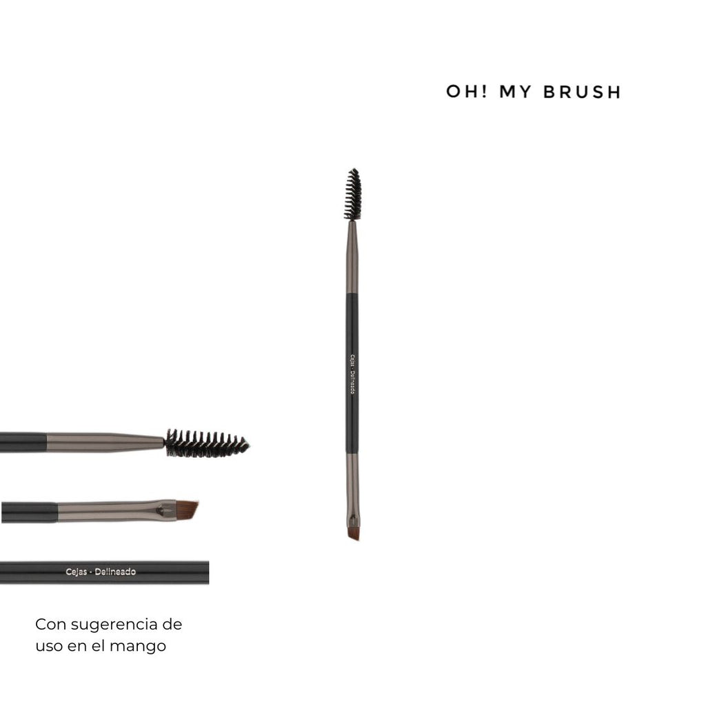 Brocha doble para cejas y delineado