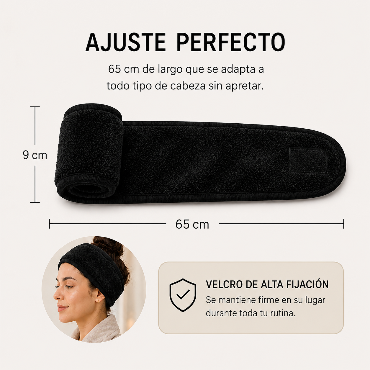 NUEVO! Cintillo ajustable para skincare y maquillaje