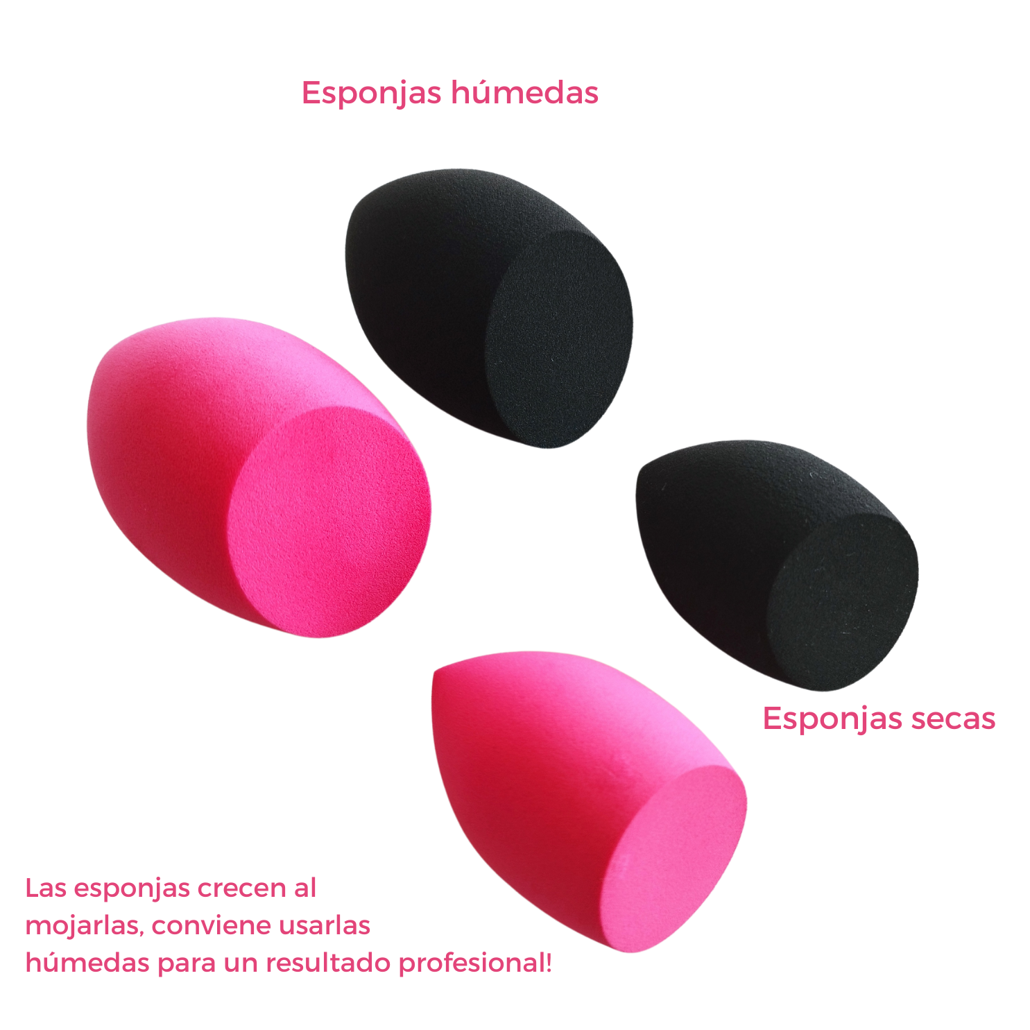Esponja difuminadora con carcasa respirable (negra o fucsia)