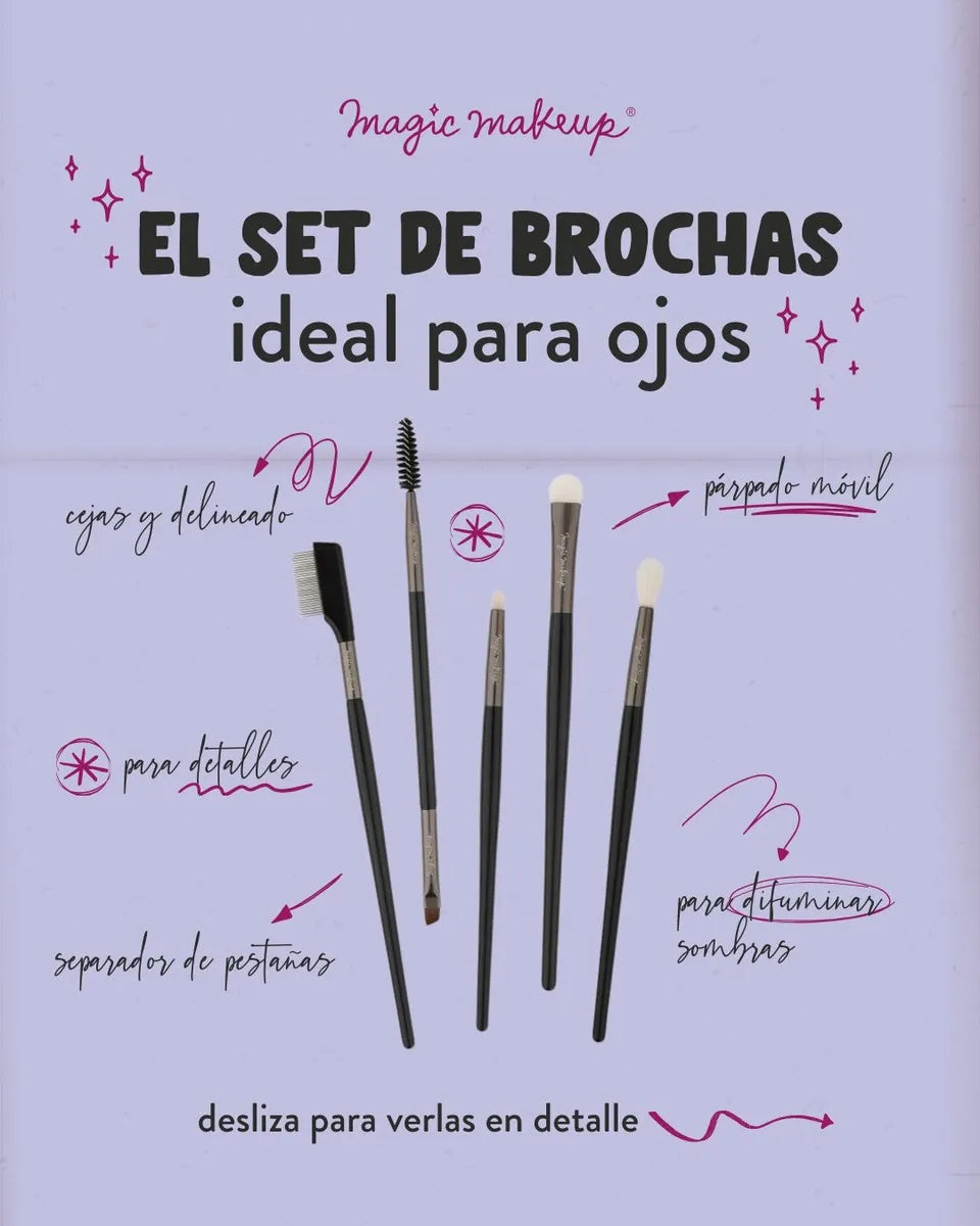 Set de brochas OH! MY BRUSH (ojos, labios y cejas)
